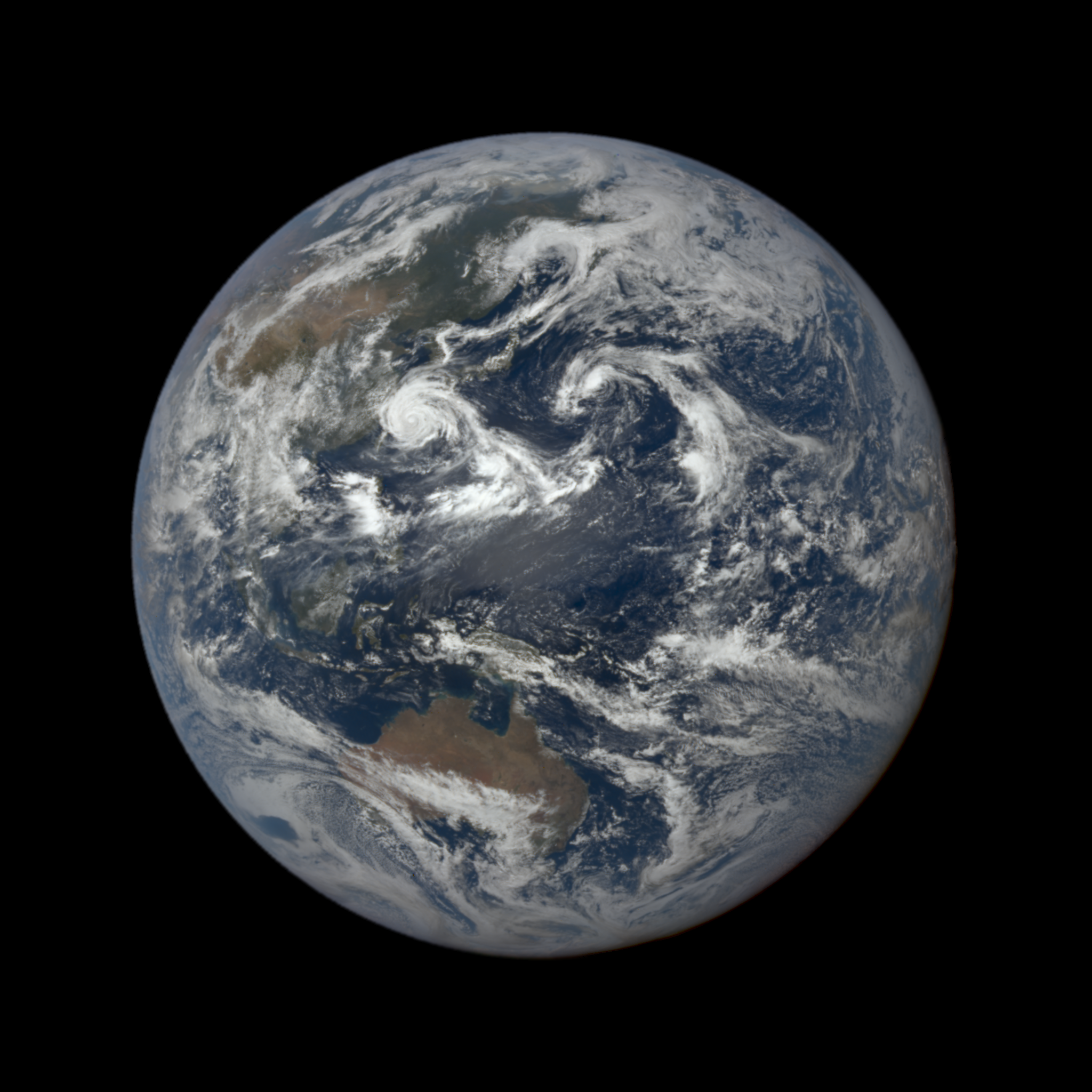 This image was taken by NASA's EPIC camera onboard the NOAA DSCOVR spacecraft