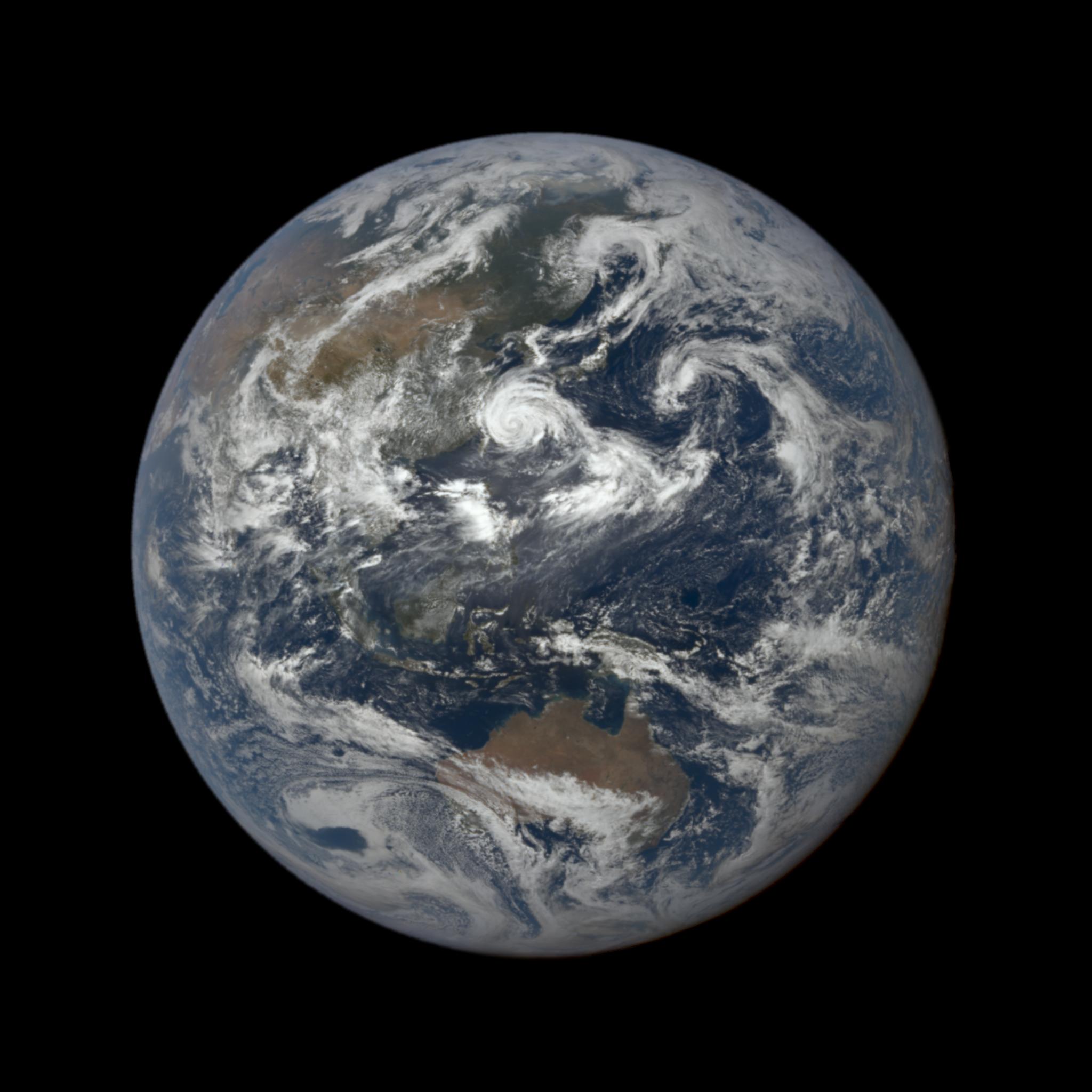 This image was taken by NASA's EPIC camera onboard the NOAA DSCOVR spacecraft