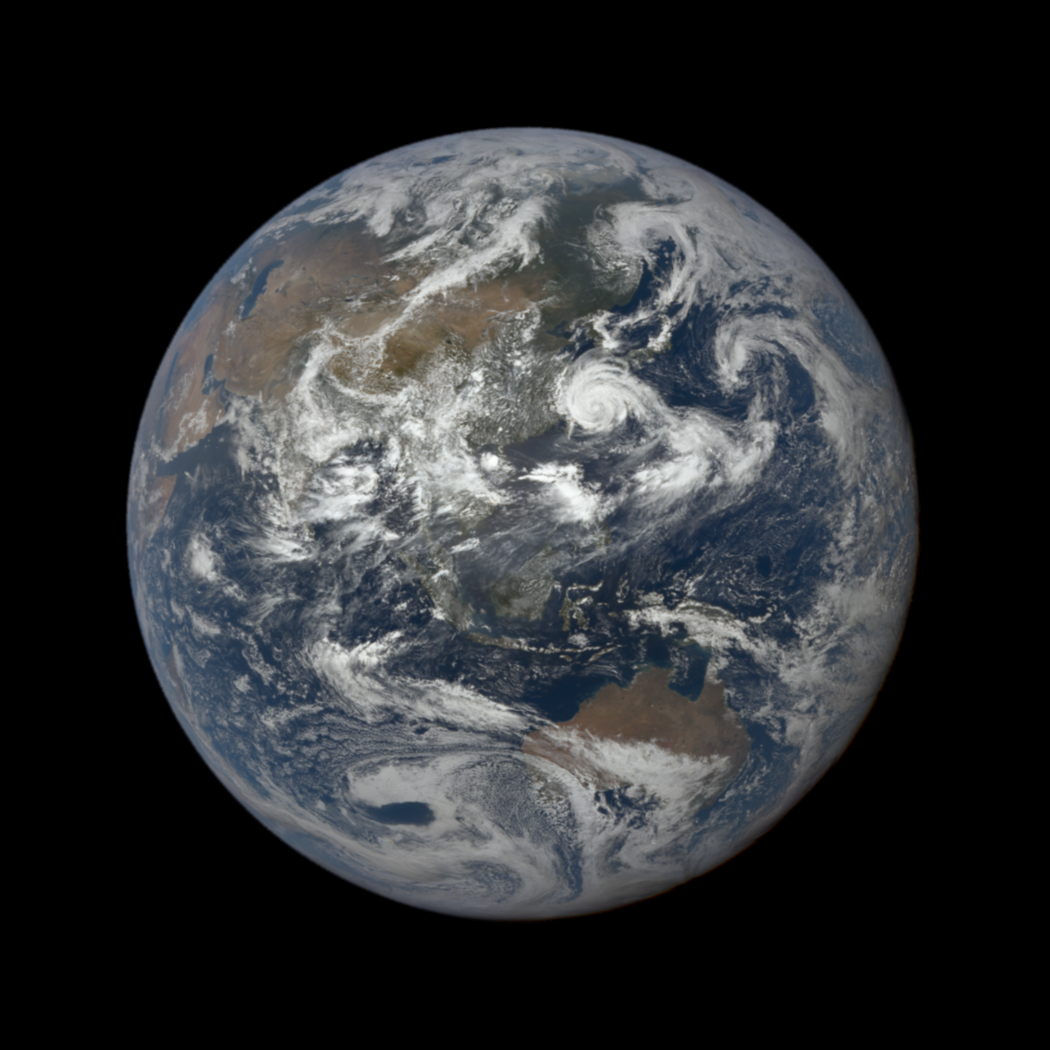 This image was taken by NASA's EPIC camera onboard the NOAA DSCOVR spacecraft