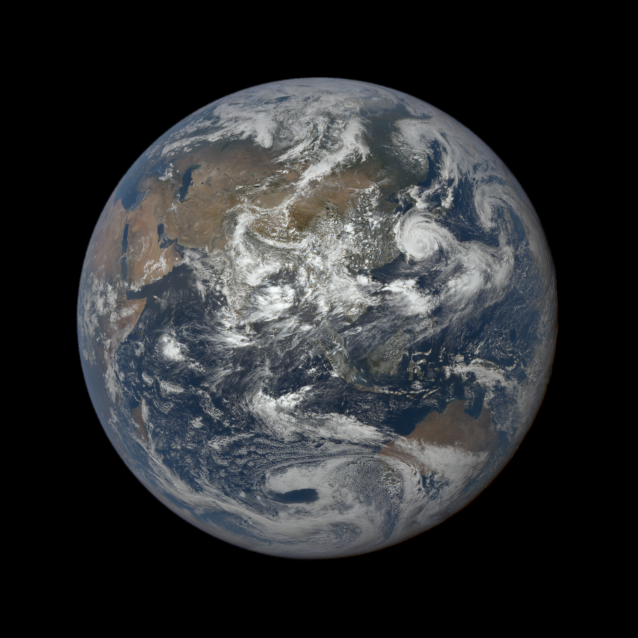 This image was taken by NASA's EPIC camera onboard the NOAA DSCOVR spacecraft