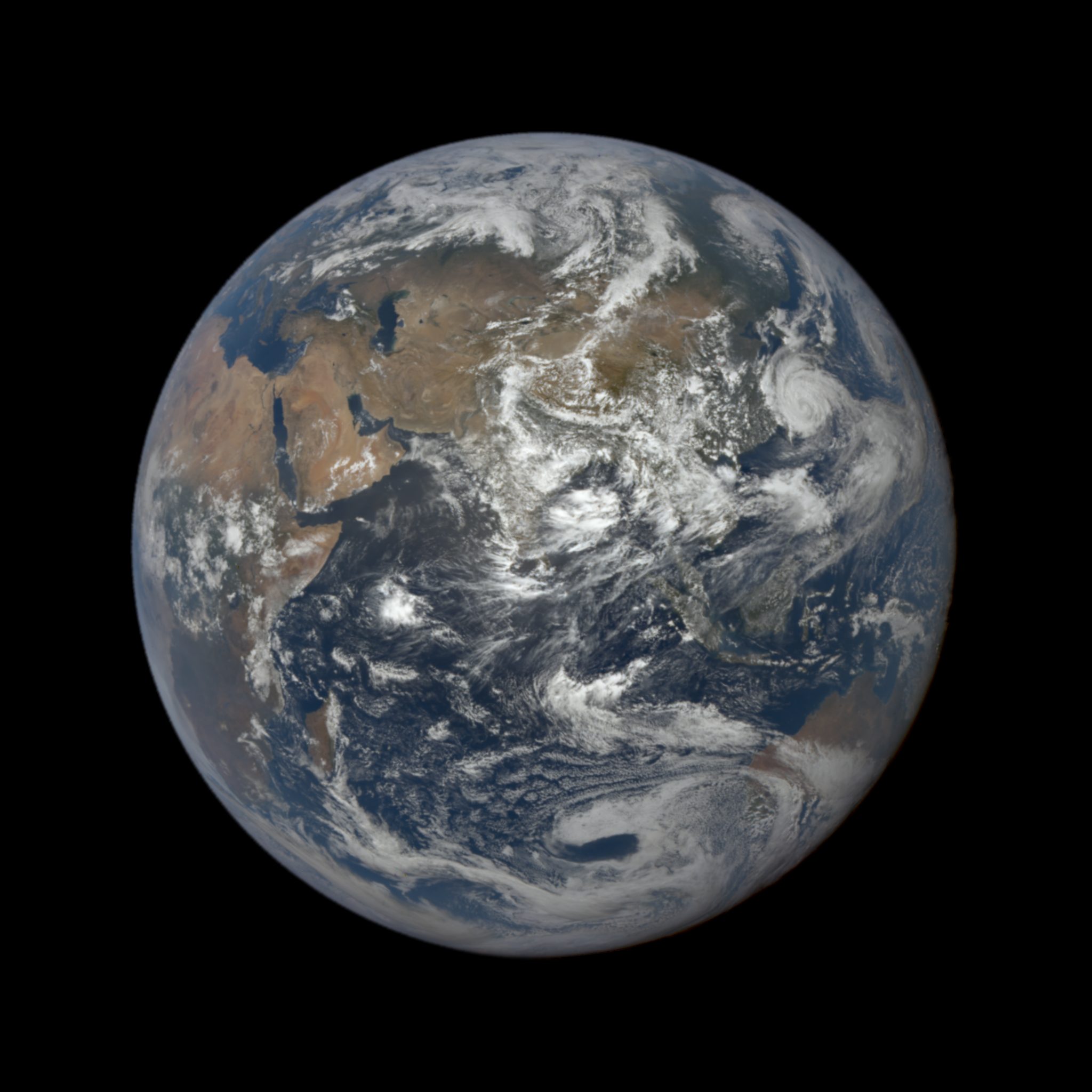 This image was taken by NASA's EPIC camera onboard the NOAA DSCOVR spacecraft