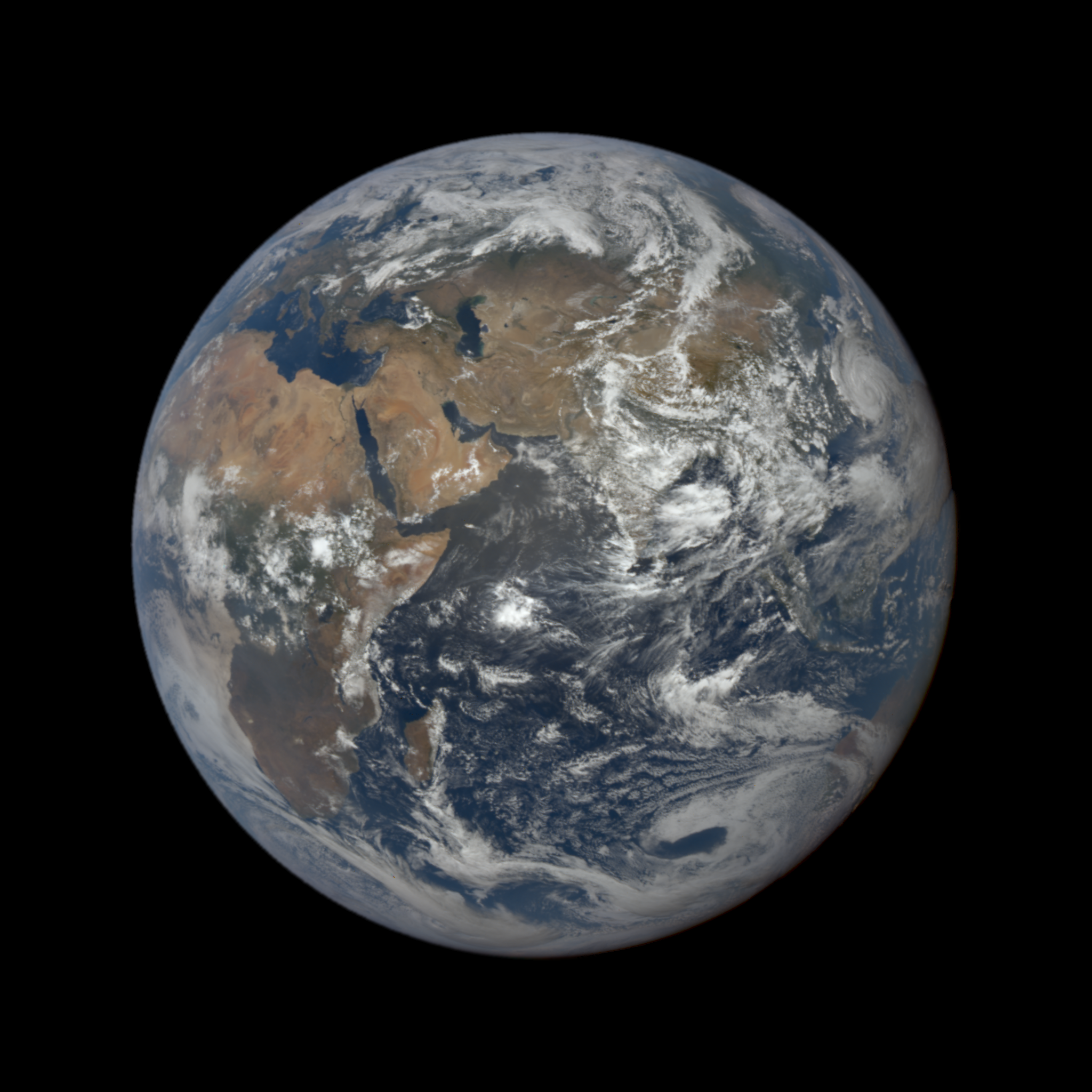 This image was taken by NASA's EPIC camera onboard the NOAA DSCOVR spacecraft