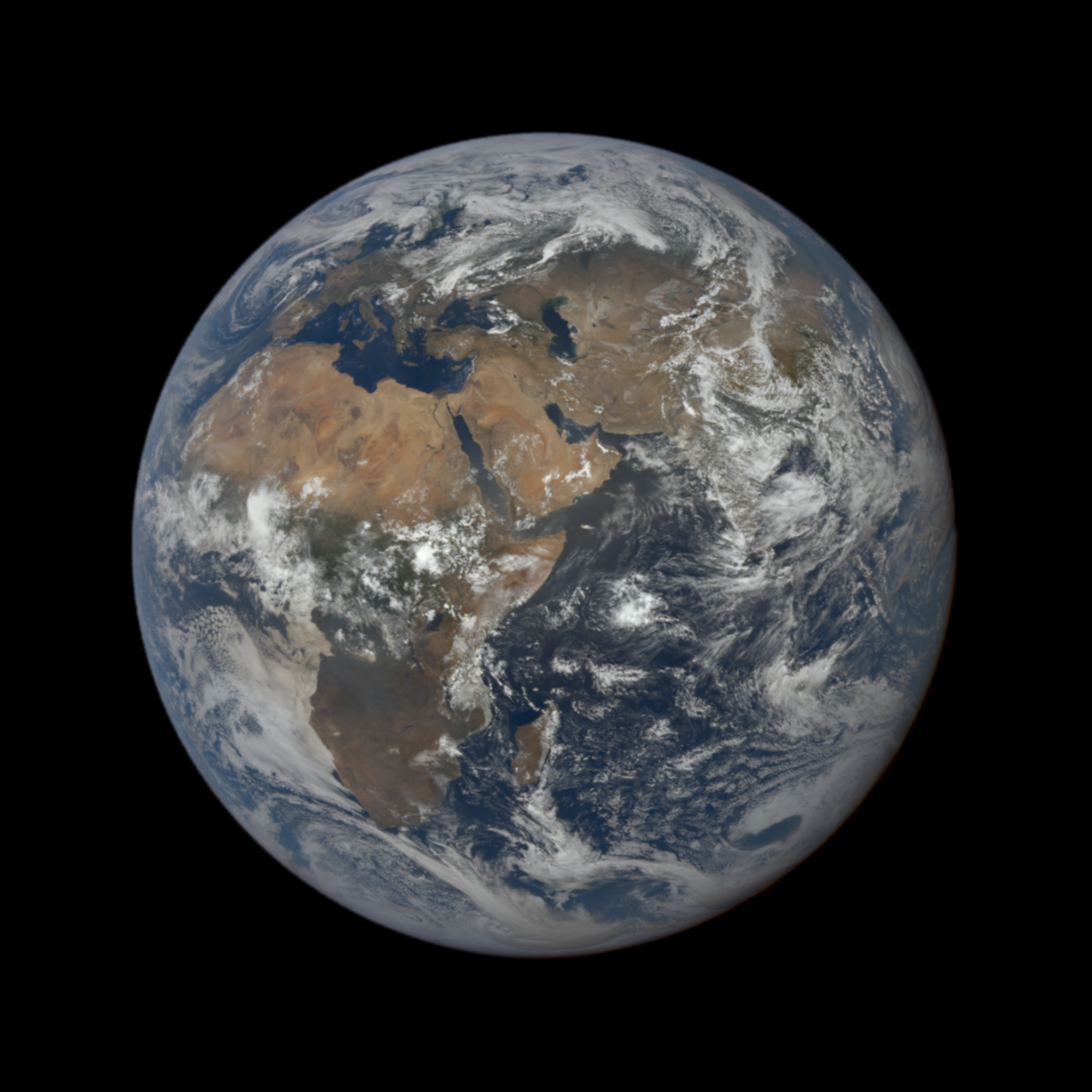 This image was taken by NASA's EPIC camera onboard the NOAA DSCOVR spacecraft