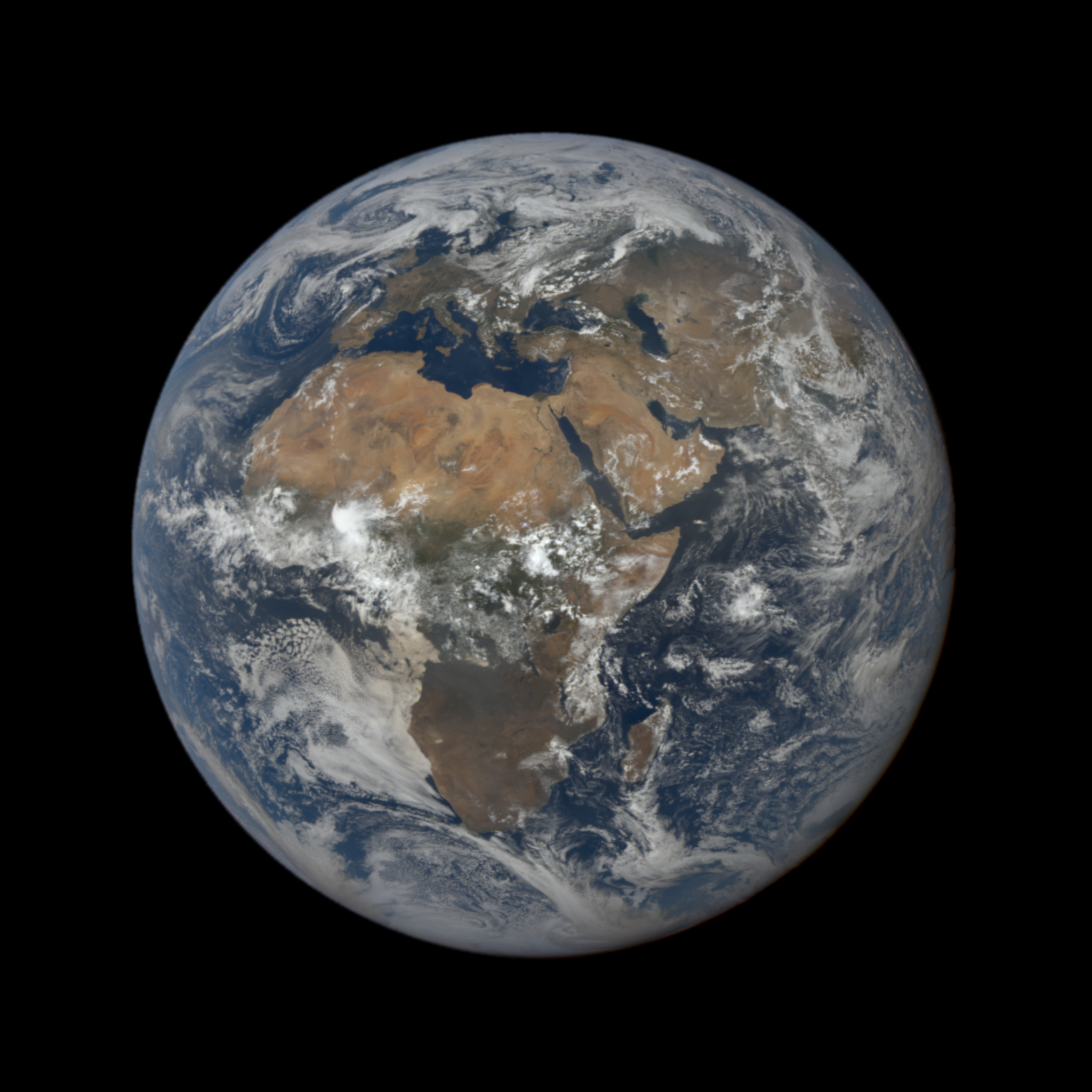 This image was taken by NASA's EPIC camera onboard the NOAA DSCOVR spacecraft