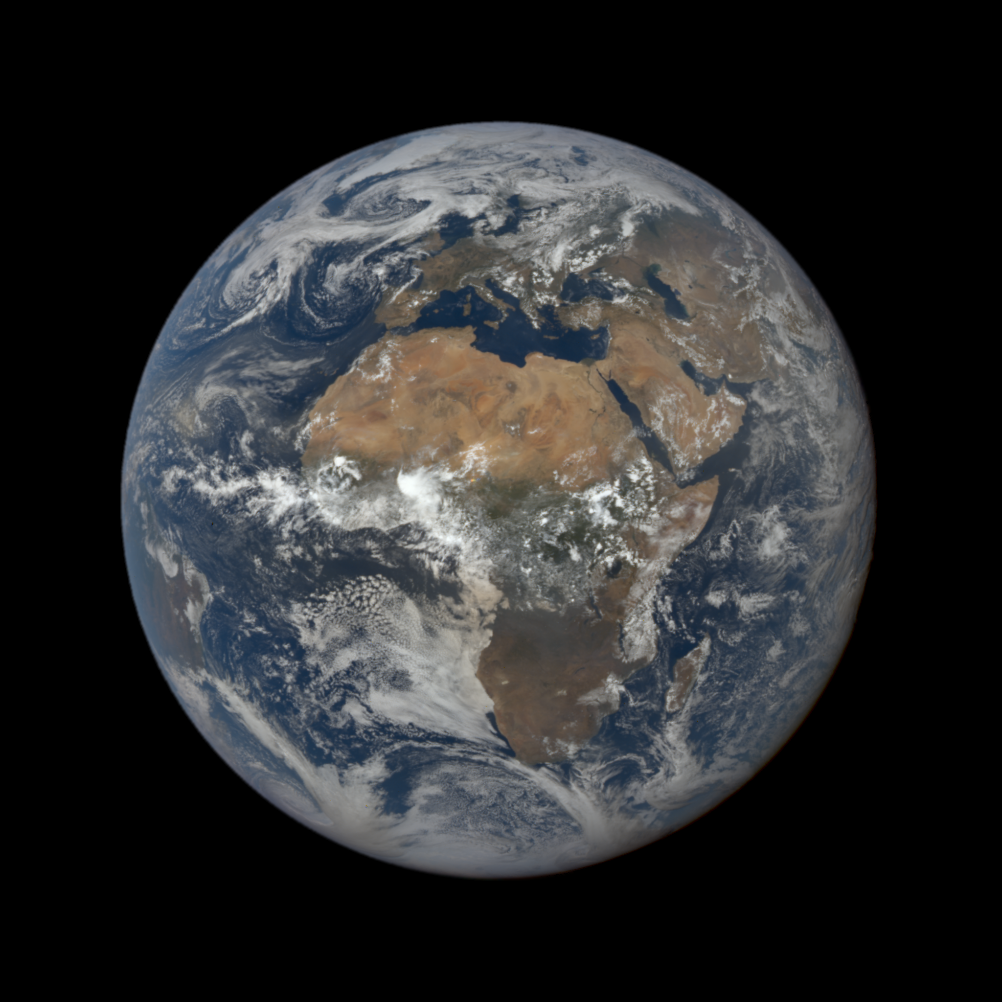 This image was taken by NASA's EPIC camera onboard the NOAA DSCOVR spacecraft