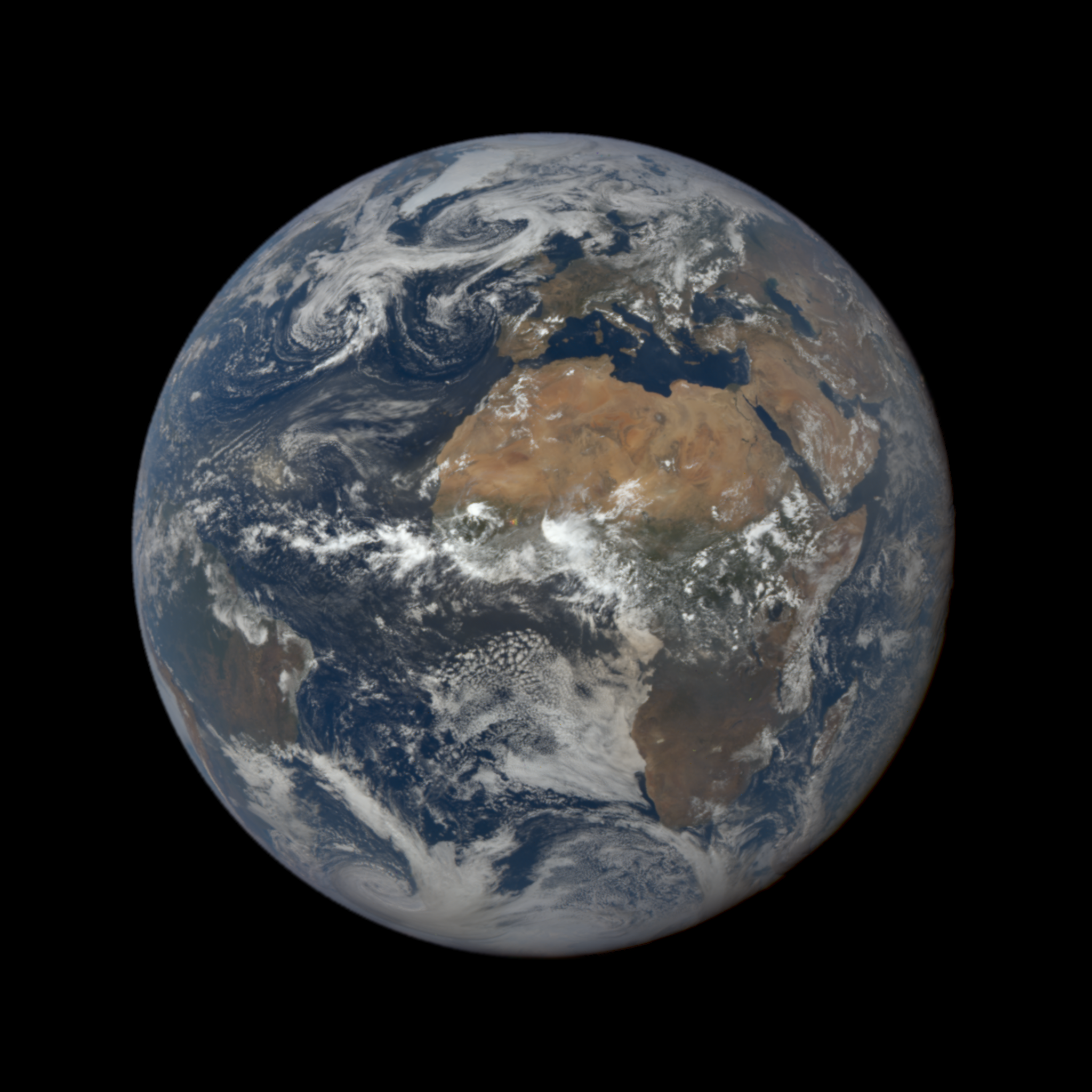 This image was taken by NASA's EPIC camera onboard the NOAA DSCOVR spacecraft
