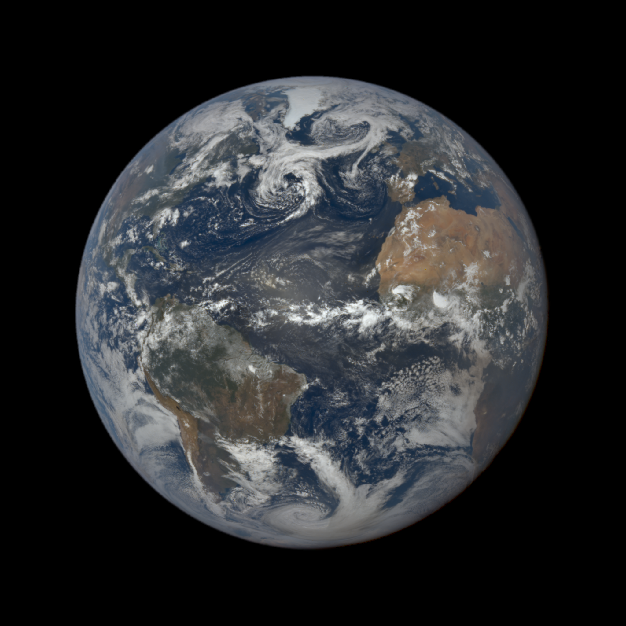 This image was taken by NASA's EPIC camera onboard the NOAA DSCOVR spacecraft