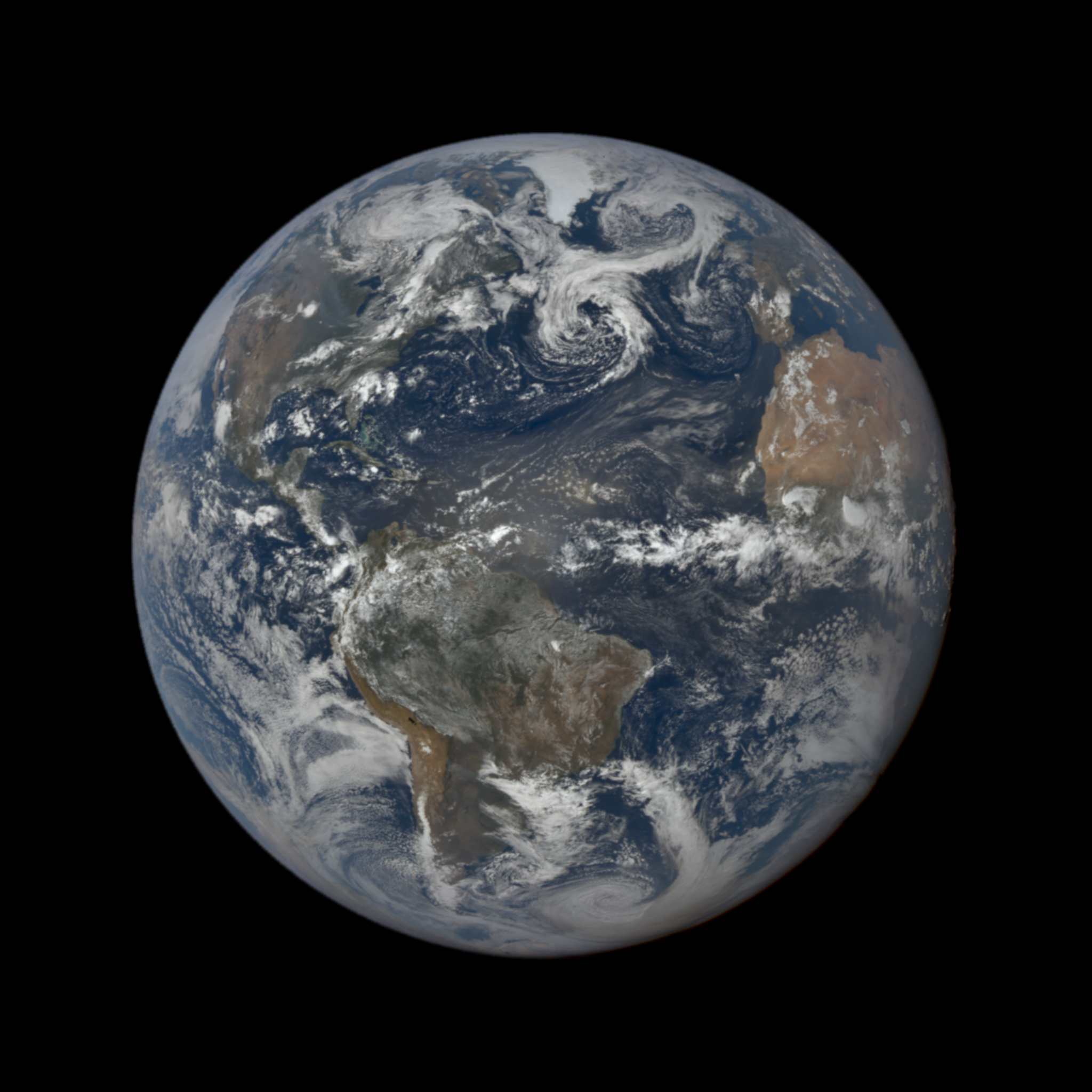 This image was taken by NASA's EPIC camera onboard the NOAA DSCOVR spacecraft