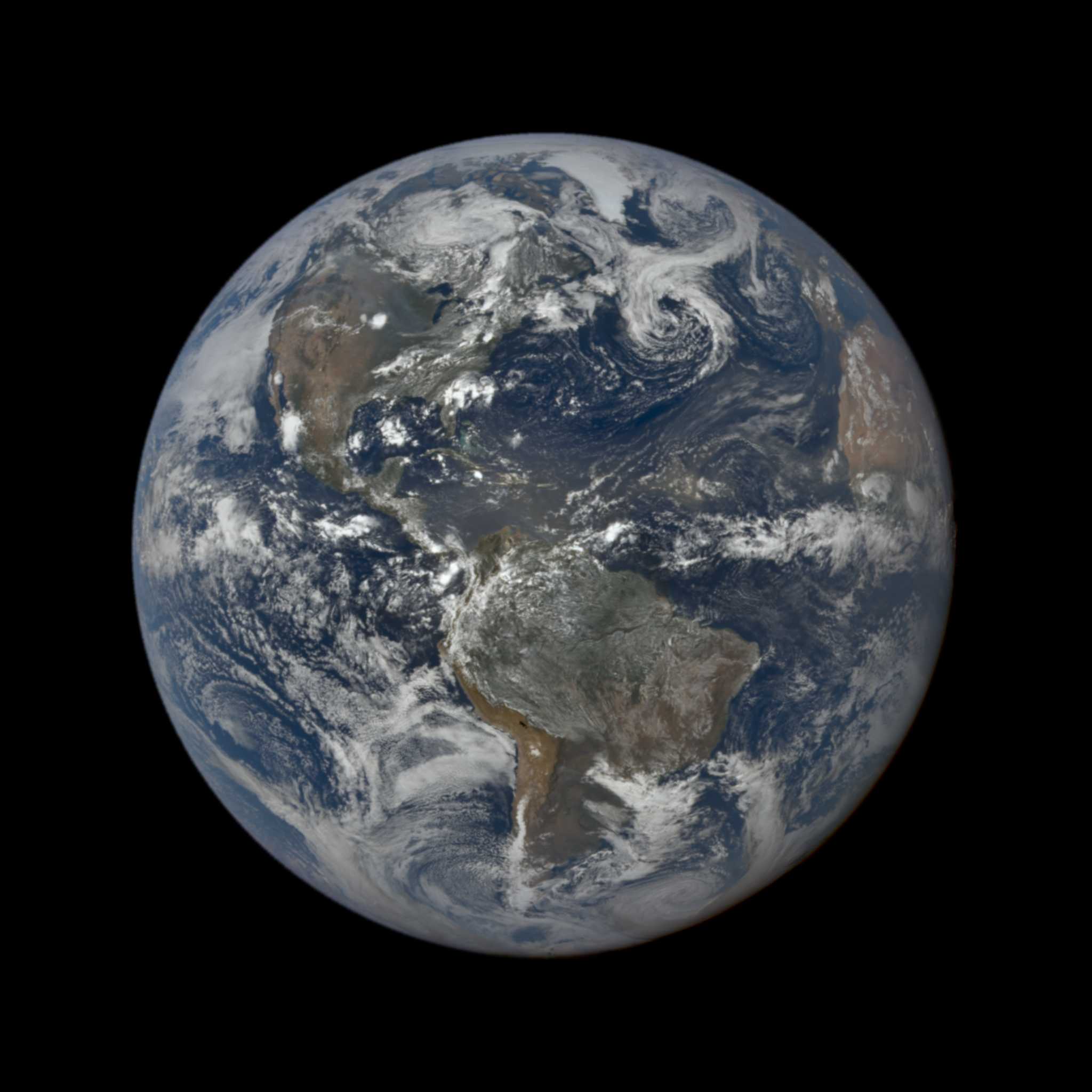 This image was taken by NASA's EPIC camera onboard the NOAA DSCOVR spacecraft