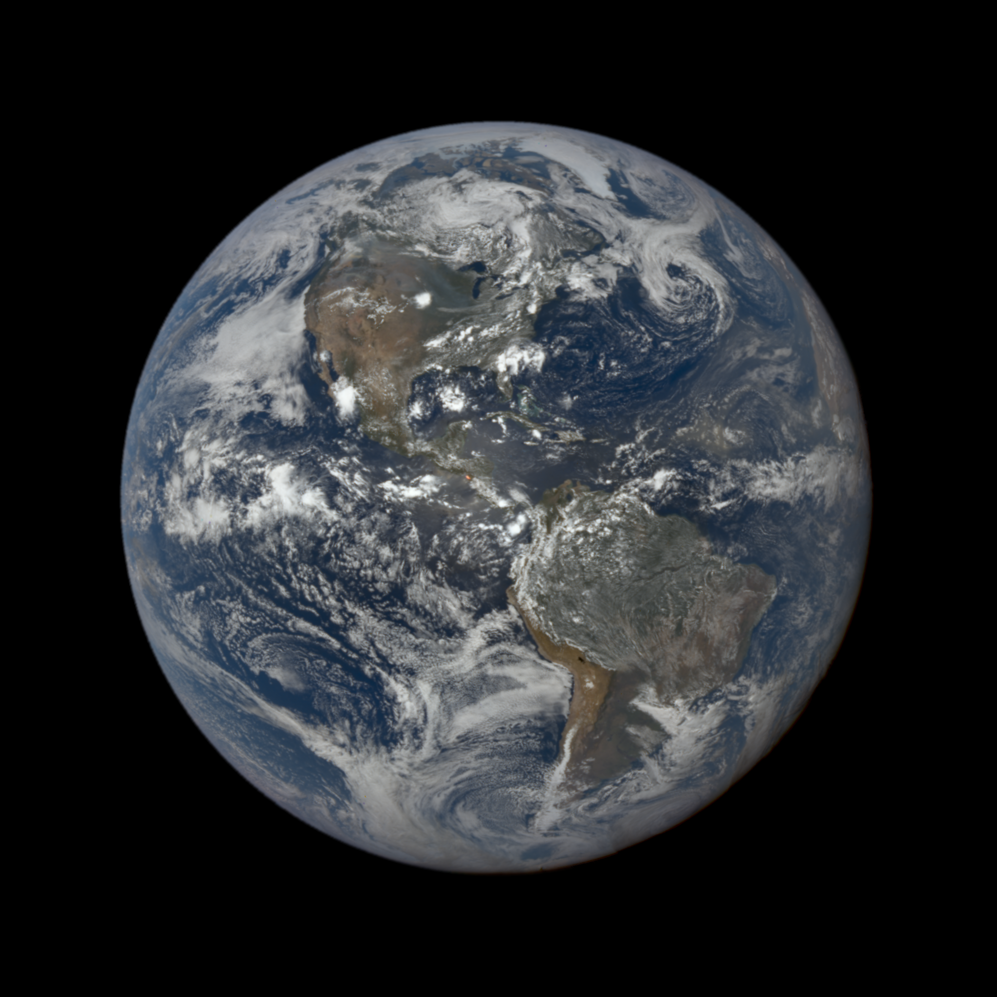 This image was taken by NASA's EPIC camera onboard the NOAA DSCOVR spacecraft