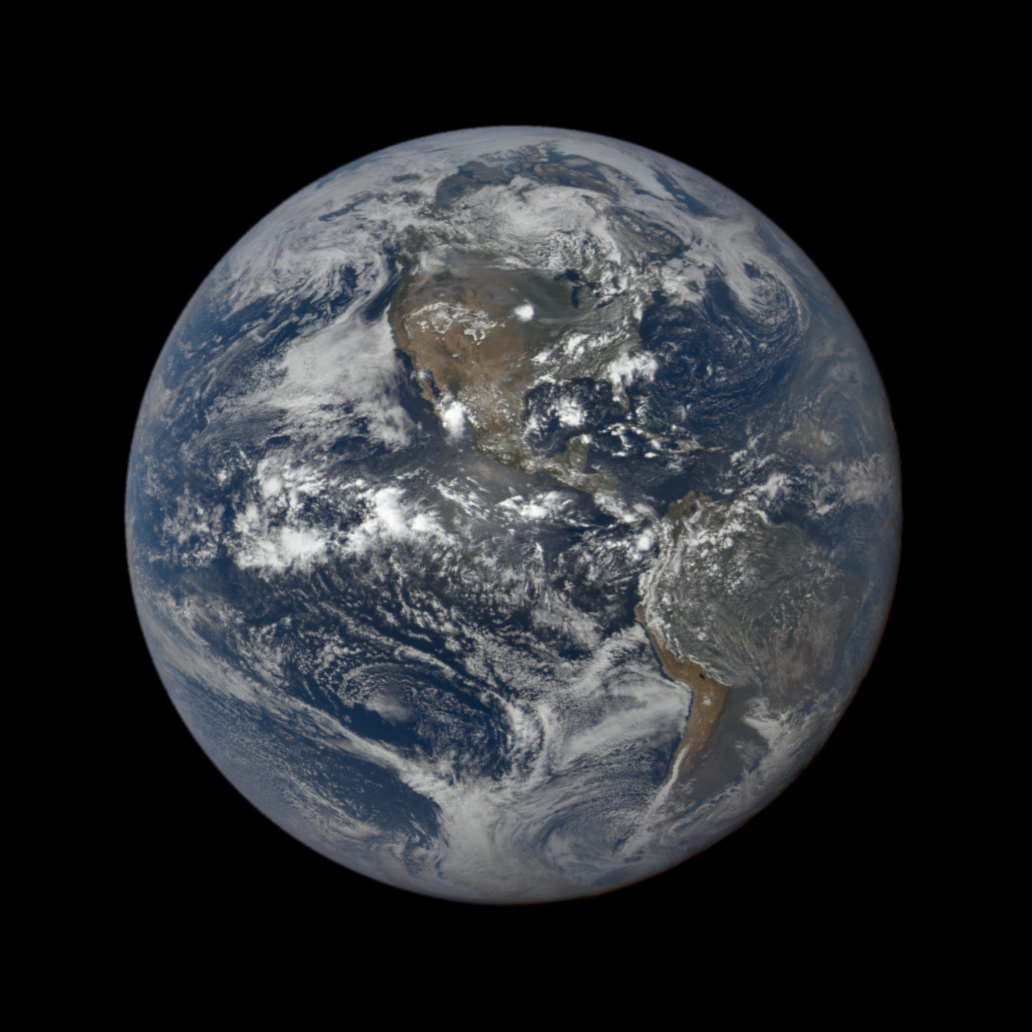 This image was taken by NASA's EPIC camera onboard the NOAA DSCOVR spacecraft