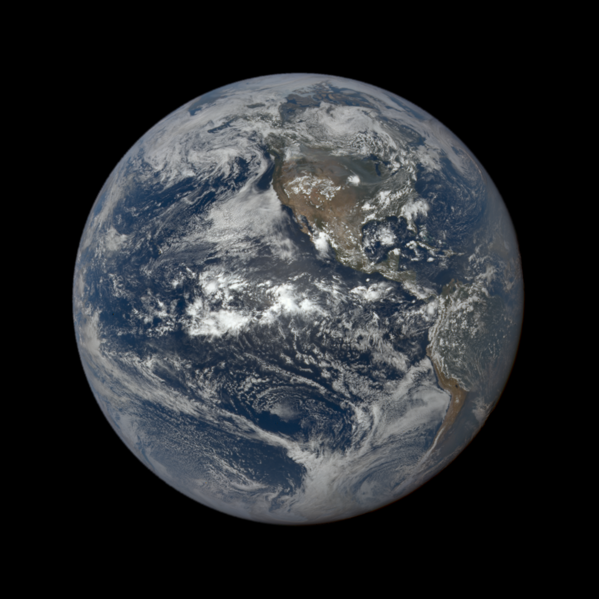 This image was taken by NASA's EPIC camera onboard the NOAA DSCOVR spacecraft
